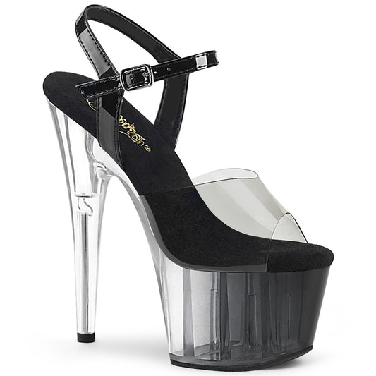 Pleaser Sandali da donna ADORE-708t-1 Smoke-Blk / BLK-CLR Ombre