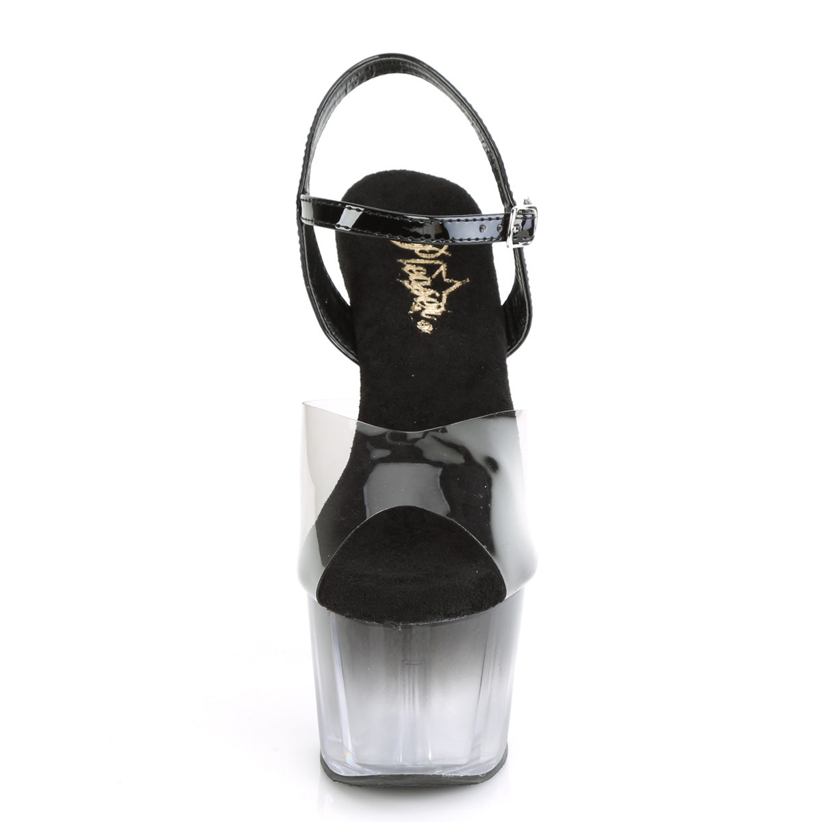 Pleaser Sandali da donna ADORE-708t-2 Smoke-Blk / BLK-CLR Ombre