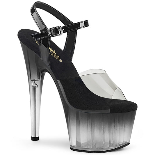 Pleaser Sandali da donna ADORE-708t-2 Smoke-Blk / BLK-CLR Ombre