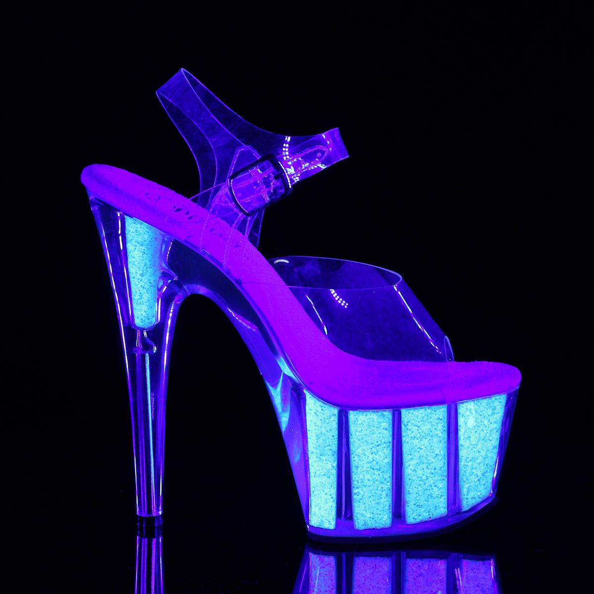 Pleaser Sandali da donna ADORE-708uvg Clr / Neon Opal glitter