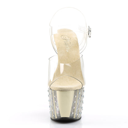Pleaser Womens Sandals ADORE-708VLRS Clr/Gold