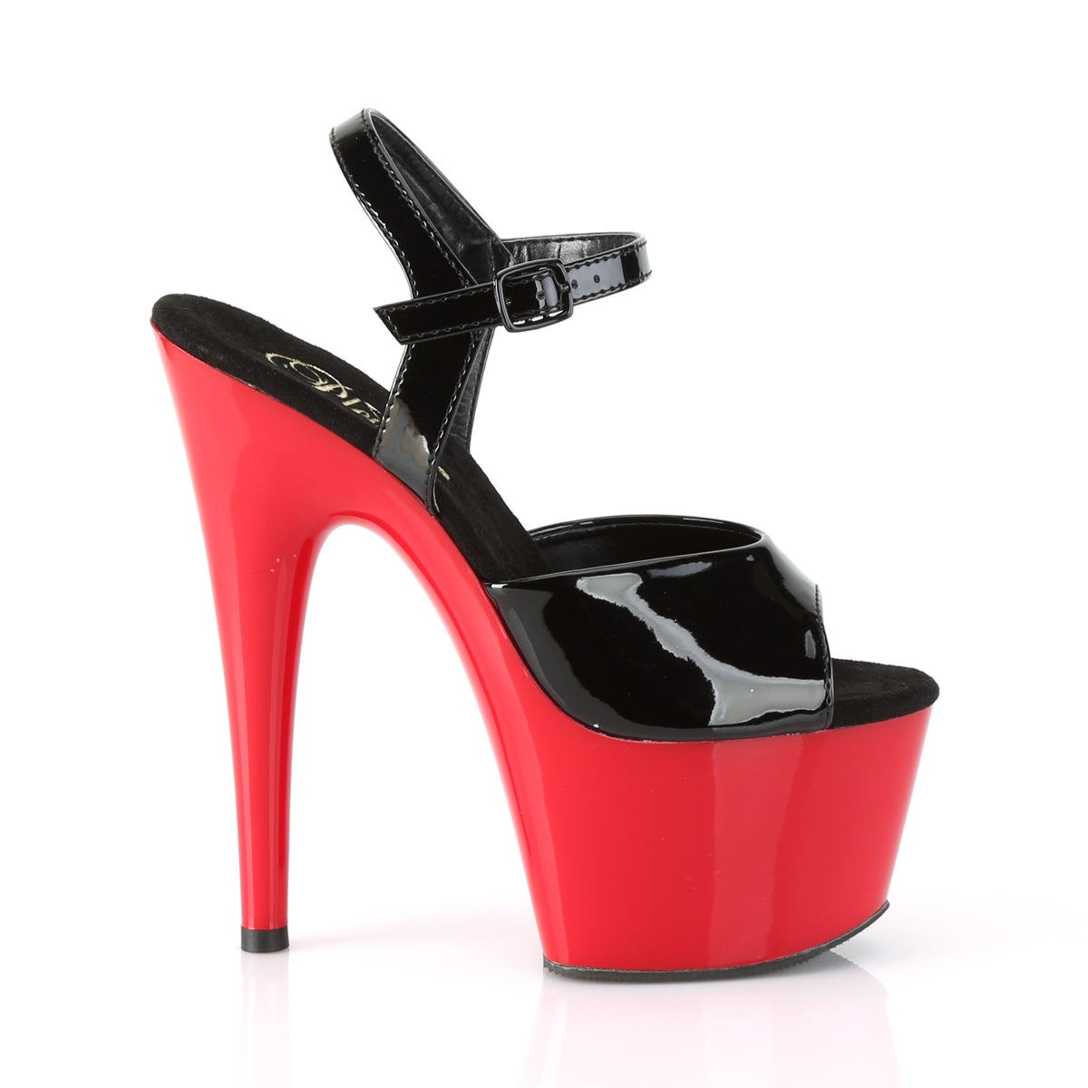 Pleaser Sandali da donna ADORE-709 BLK PAT / RED