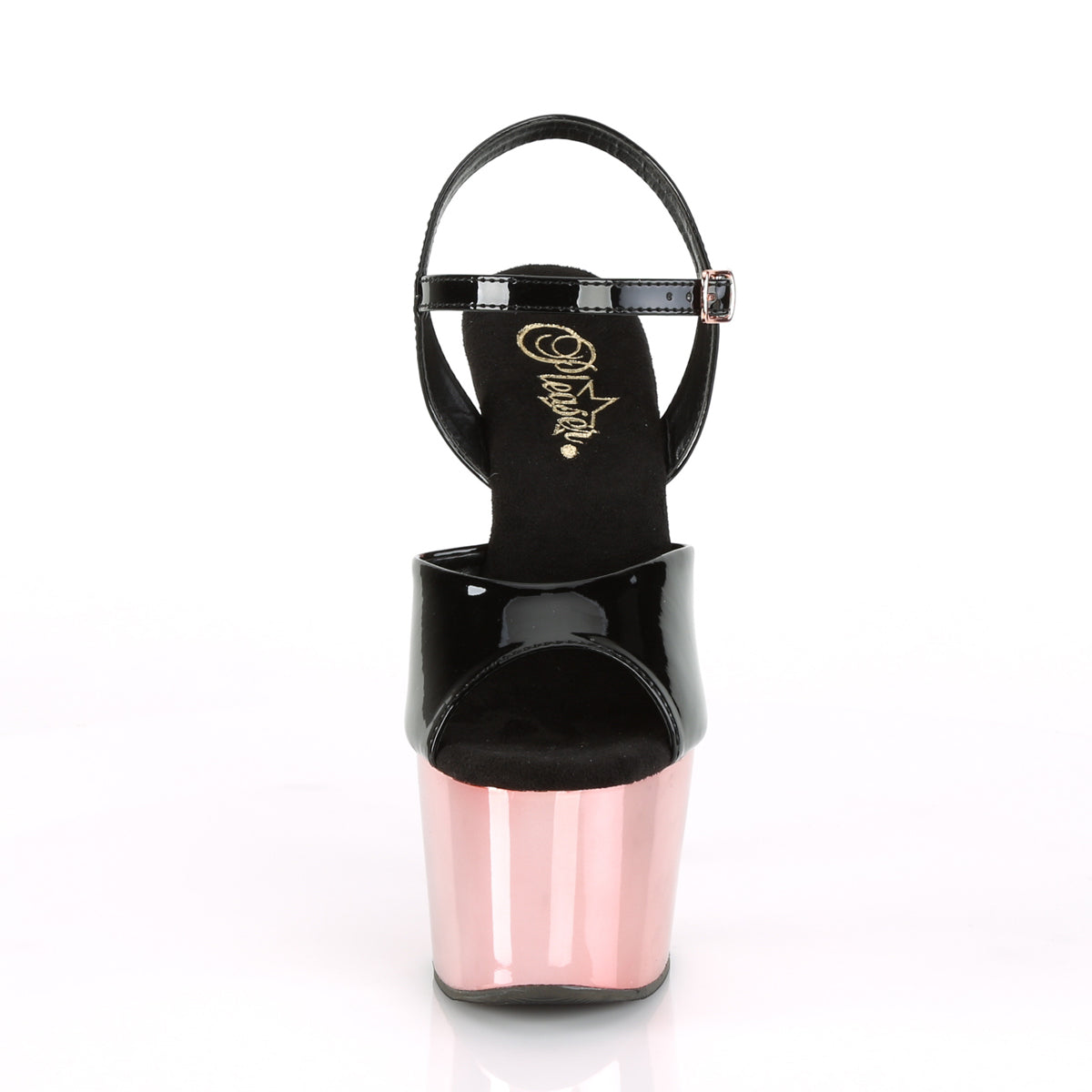 Pleaser Sandali da donna ADORE-709 BLK PAT / ROSE GOLD Chrome