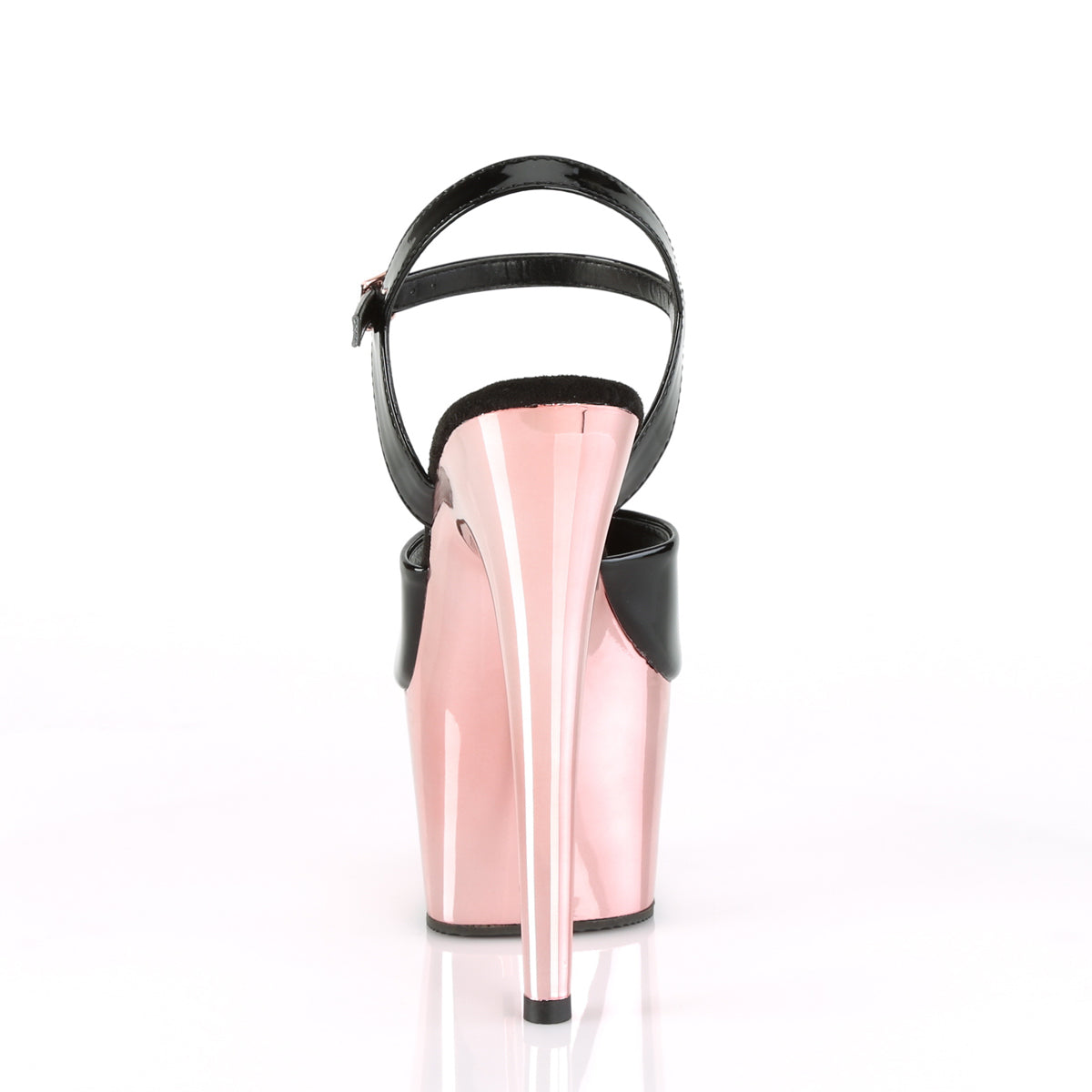 Pleaser Sandali da donna ADORE-709 BLK PAT / ROSE GOLD Chrome