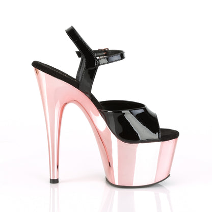 Pleaser Sandali da donna ADORE-709 BLK PAT / ROSE GOLD Chrome