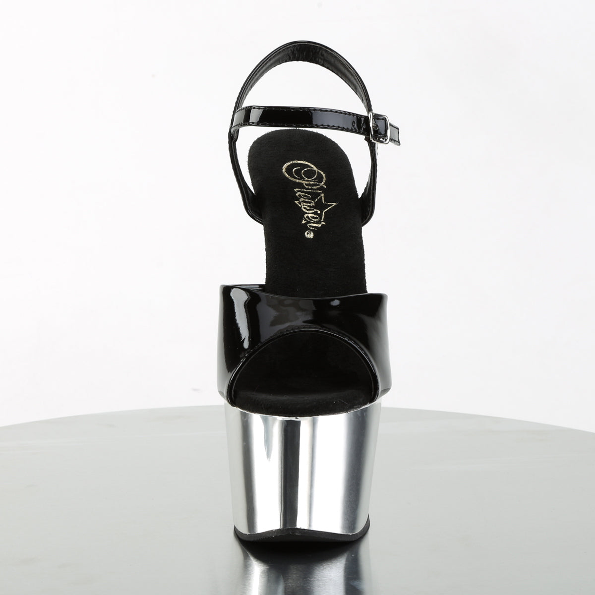 Pleaser Sandali da donna ADORE-709 BLK PAT / SLV Chrome