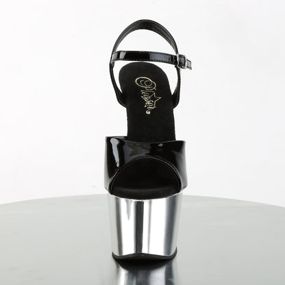 Pleaser Sandali da donna ADORE-709 BLK PAT / SLV Chrome