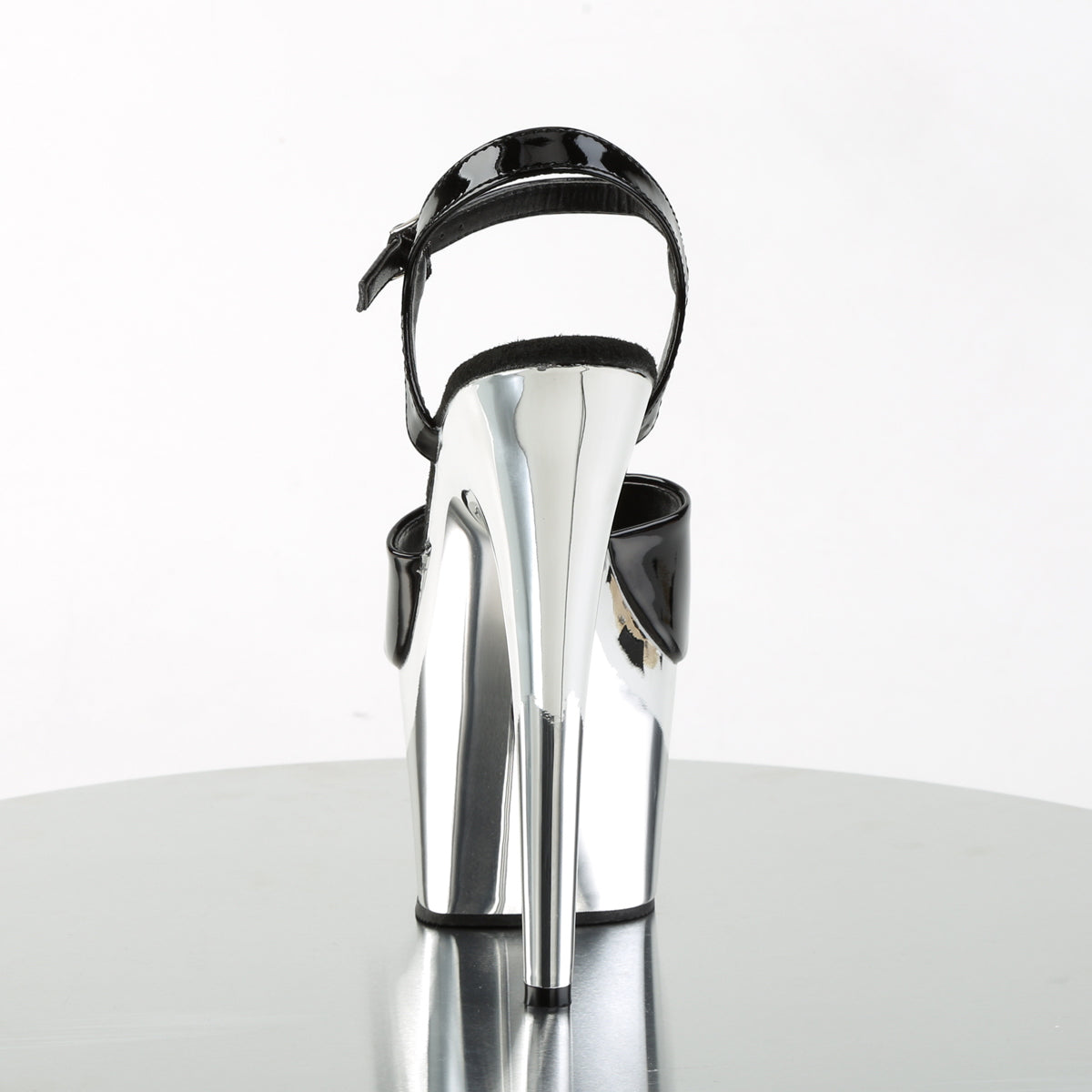 Pleaser Sandali da donna ADORE-709 BLK PAT / SLV Chrome