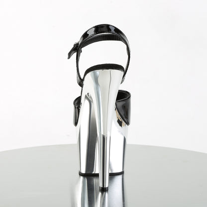 Pleaser Sandali da donna ADORE-709 BLK PAT / SLV Chrome