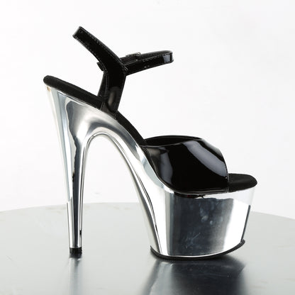 Pleaser Sandali da donna ADORE-709 BLK PAT / SLV Chrome