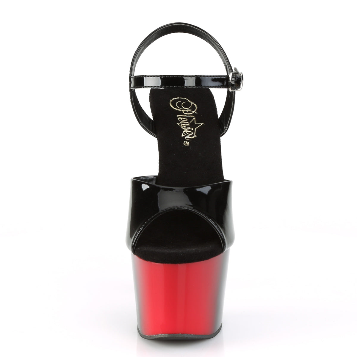Pleaser Sandali da donna ADORE-709BR BLK PAT / RED-BLK