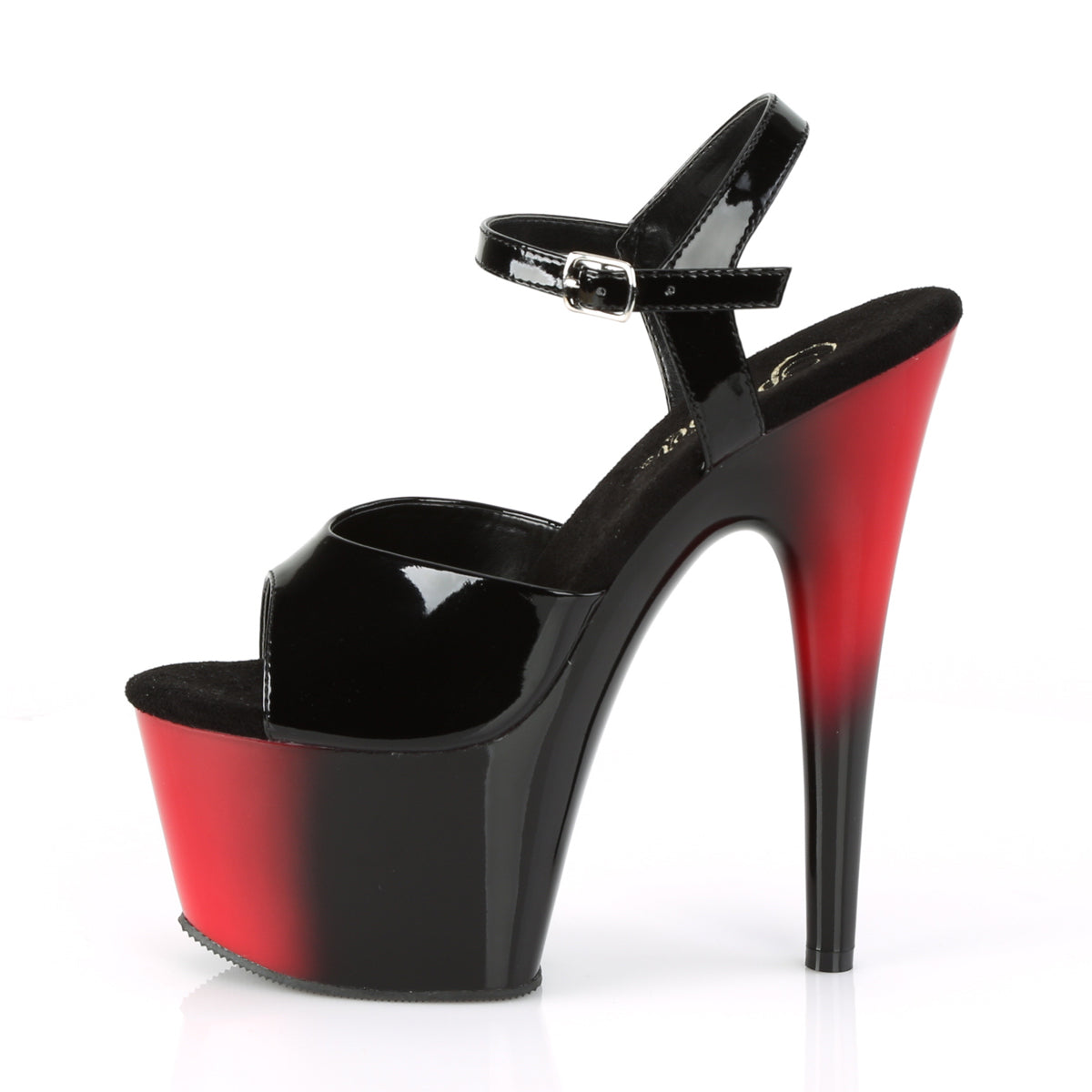 Pleaser Sandali da donna ADORE-709BR BLK PAT / RED-BLK