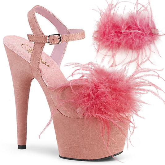 Pleaser Sandali da donna ADORE-709f B. rosa f.suede-piuma / b. Rosa f.suede.