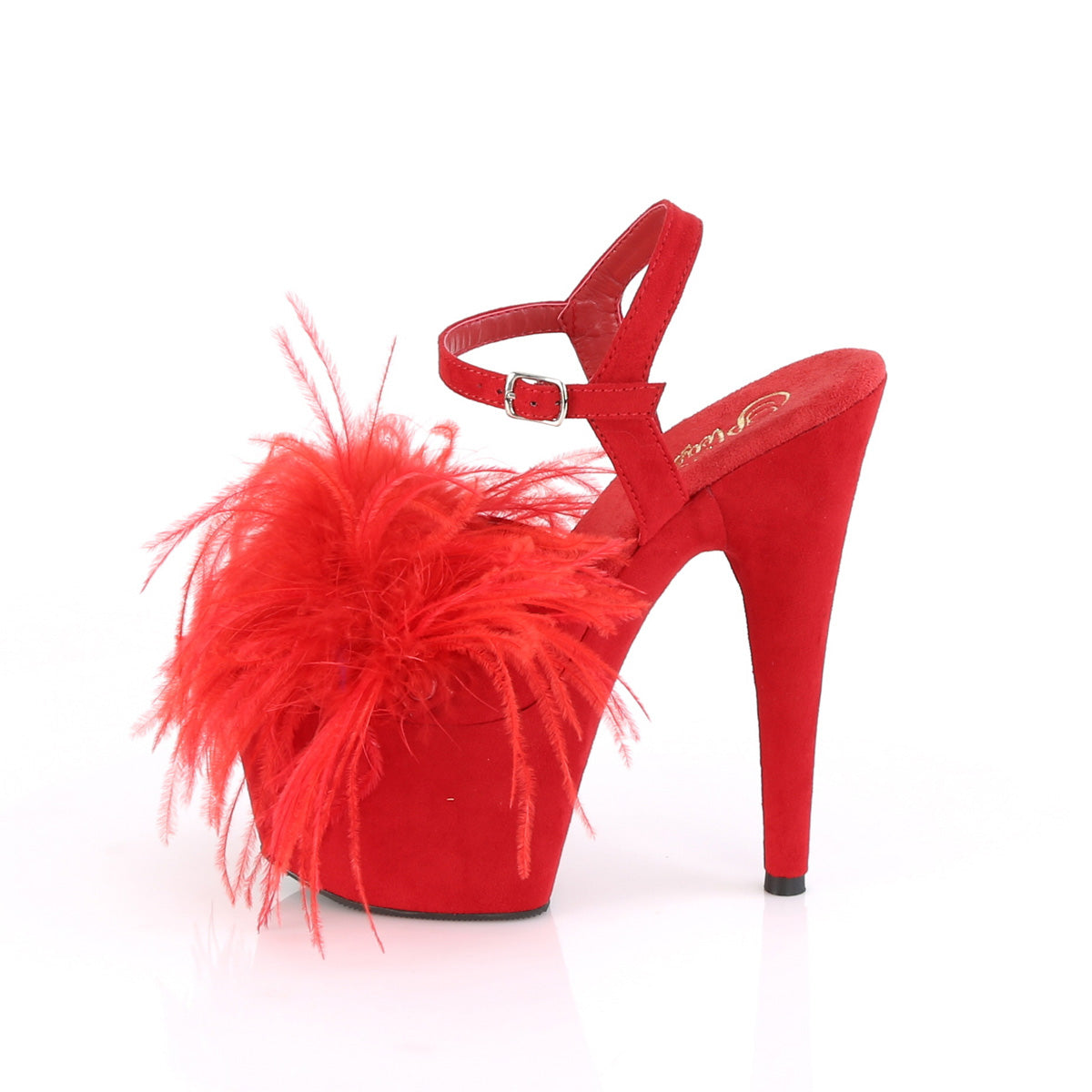 Pleaser Sandali da donna ADORE-709F RED FAUX Suede-Feather / Red Faux Suede Suede