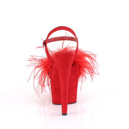 Pleaser Sandali da donna ADORE-709F RED FAUX Suede-Feather / Red Faux Suede Suede