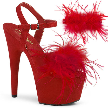Pleaser Sandali da donna ADORE-709F RED FAUX Suede-Feather / Red Faux Suede Suede