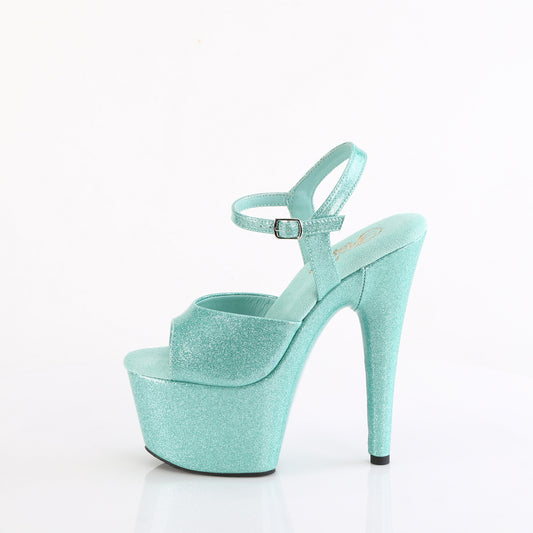 Pleaser Women's Platform Shoes ADORE-709GP Aqua Glitter Pat/M