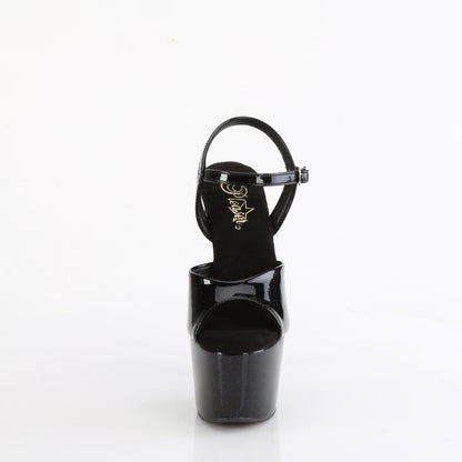 Pleaser   ADORE-709GP Blk Glitter Pat/M