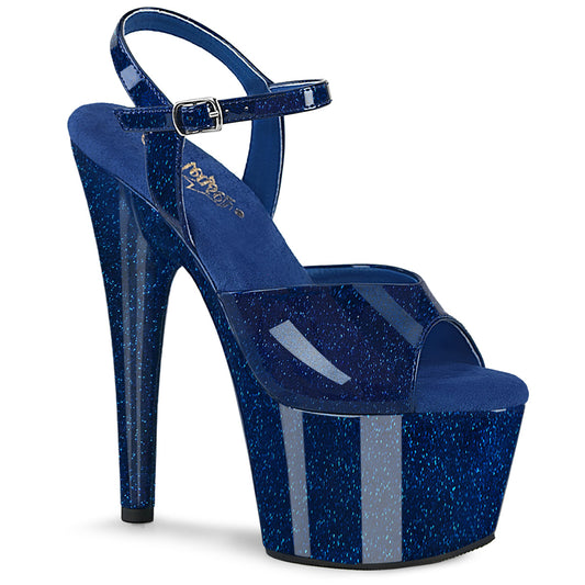Pleaser   ADORE-709GP Navy Blue Glitter Pat/M