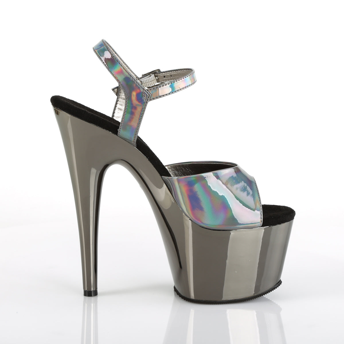 Pleaser Sandali da donna ADORE-709HGCH Pelwter Hologram / Peltro Chrome
