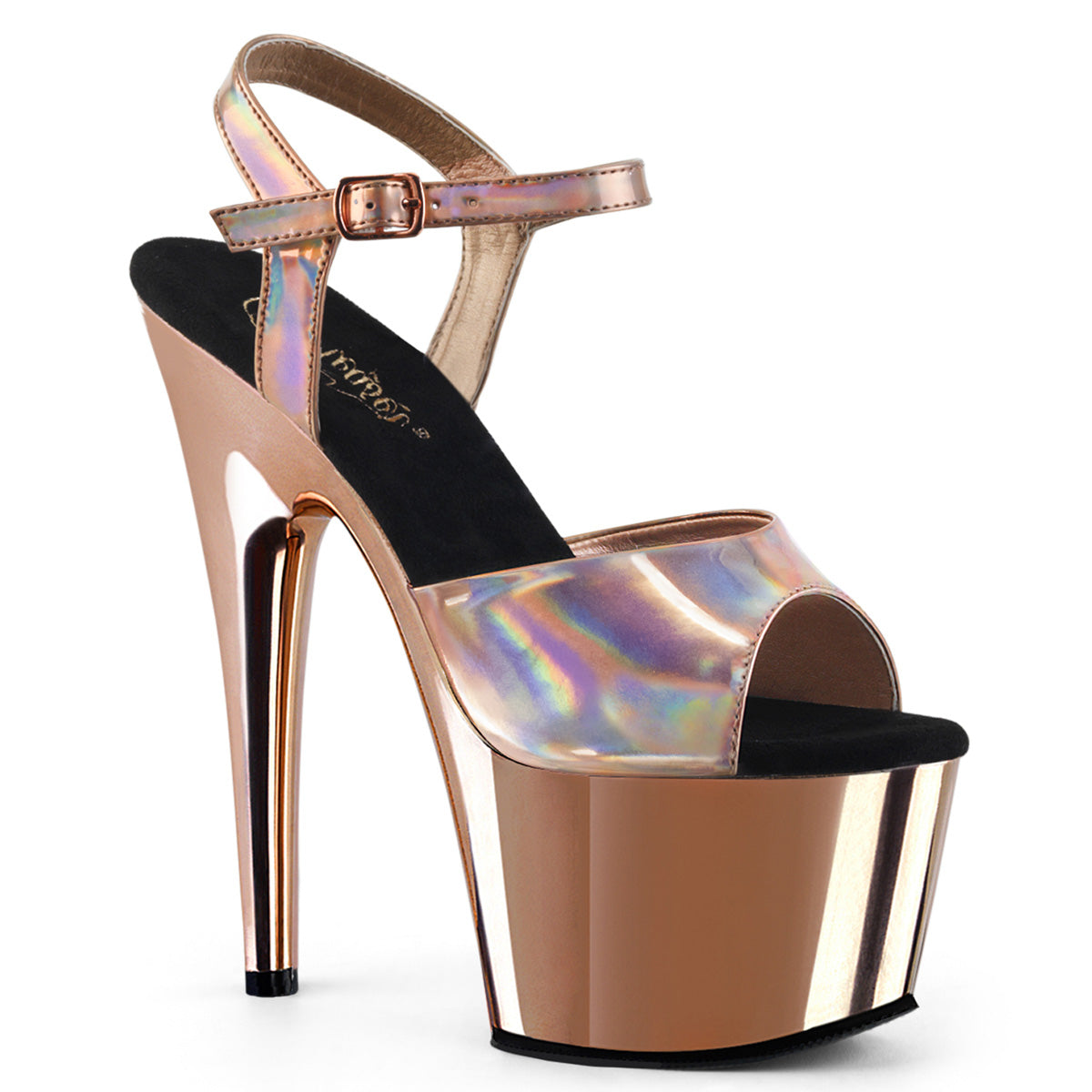 Pleaser Sandali da donna ADORE-709HGCH oro rosa ologramma / oro rosa cromato