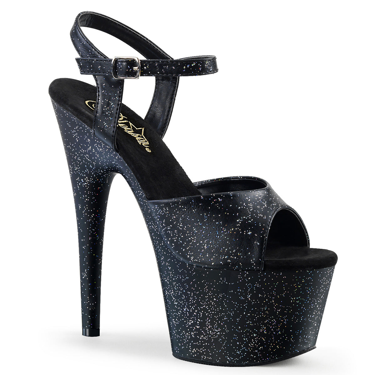 Pleaser Sandali da donna ADORE-709MG BLK PELLE PELLE / BLK MATTE