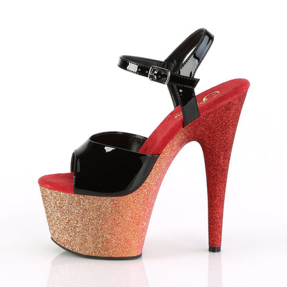 Pleaser Sandali da donna ADORE-709ombre BLK / Rose Gold-Red Ombre