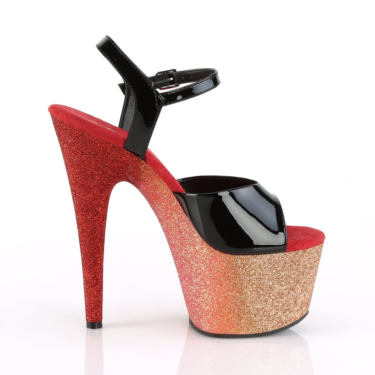 Pleaser Sandali da donna ADORE-709ombre BLK / Rose Gold-Red Ombre