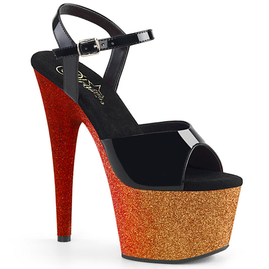 Pleaser Sandali da donna ADORE-709ombre BLK / Rose Gold-Red Ombre