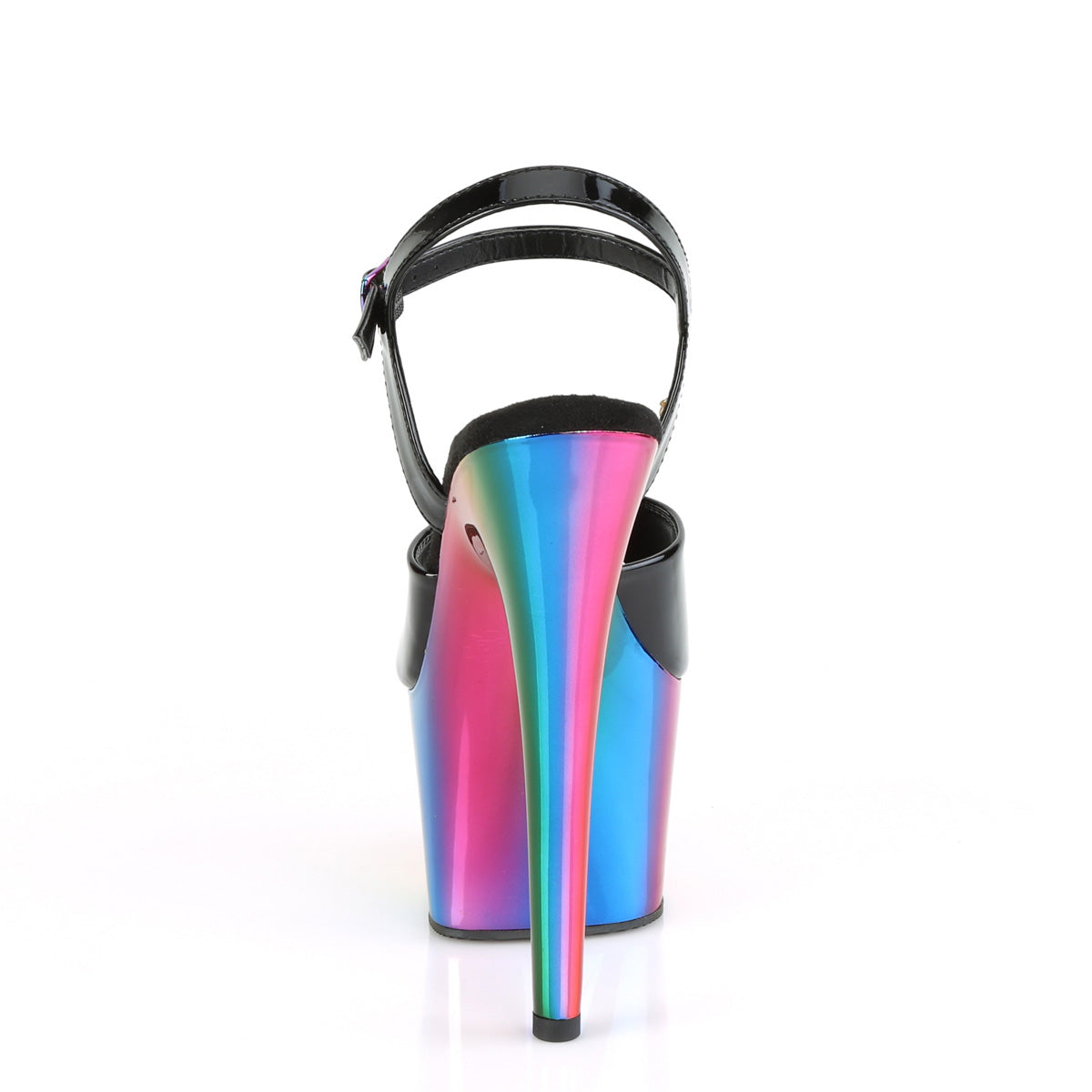 Pleaser Sandali da donna ADORE-709RC BLK PAT /Rainbow Cromo