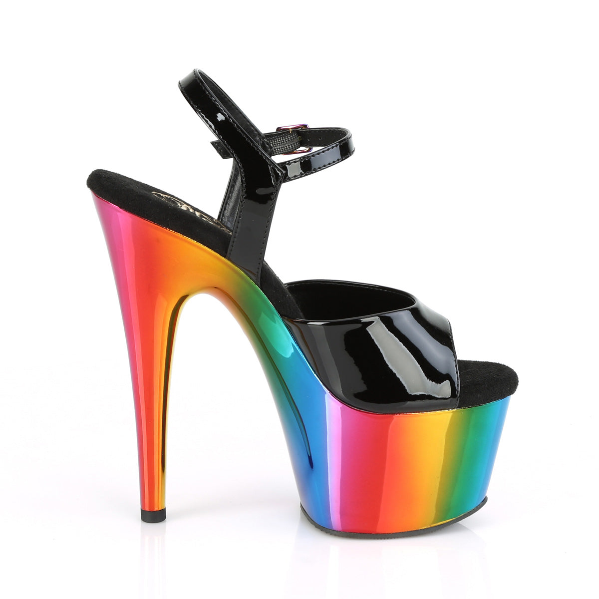 Pleaser Sandali da donna ADORE-709RC BLK PAT /Rainbow Cromo