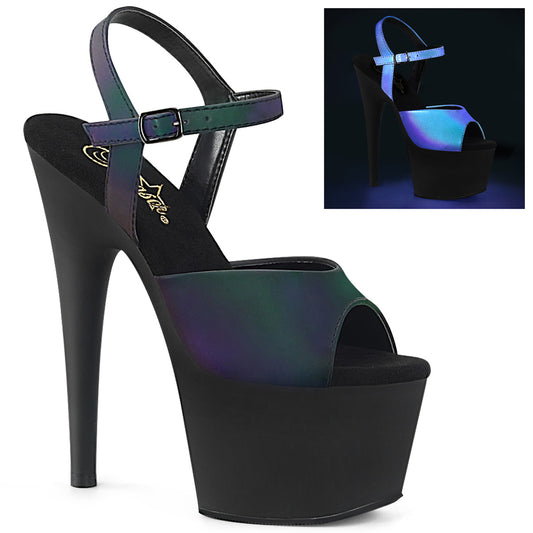 Pleaser Sandali da donna ADORE-709Refl verde multi riflettente / BLK opaco