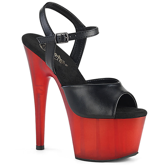 Pleaser Sandali da donna ADORE-709T BLK in ecopelle / rosso smerigliato
