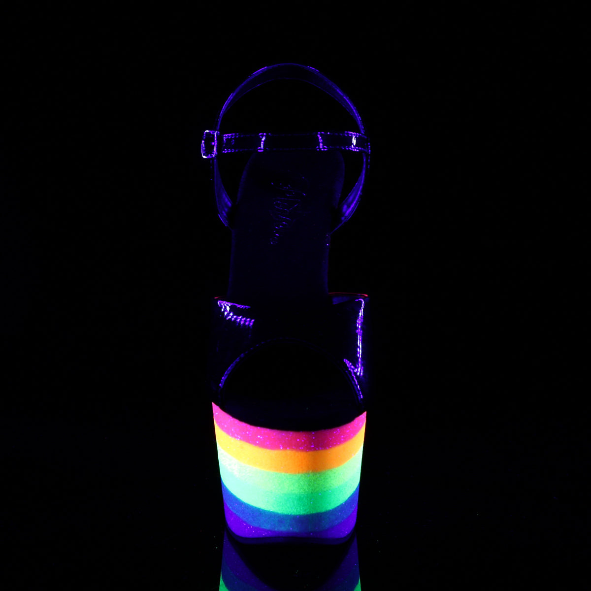 Pleaser Sandali da donna ADORE-709UVRB BLK / Neon Rainbow Glitter.
