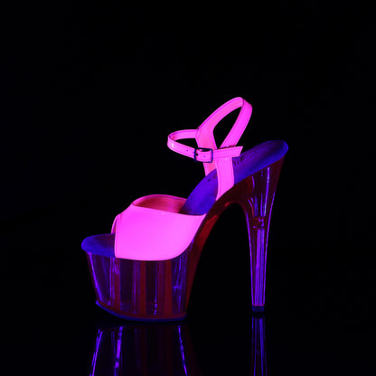 Pleaser Women's Platform Shoes ADORE-709UVT Neon H. Pink Pat/H. Pink Tinted