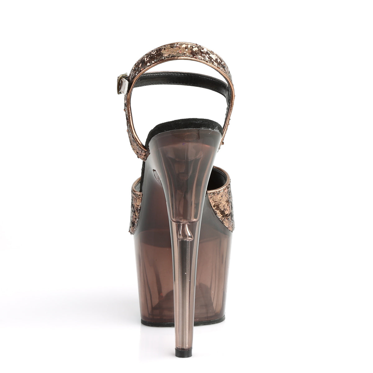 Pleaser Womens Sandals ADORE-710GT Bronze Glitter/Bronze Tinted