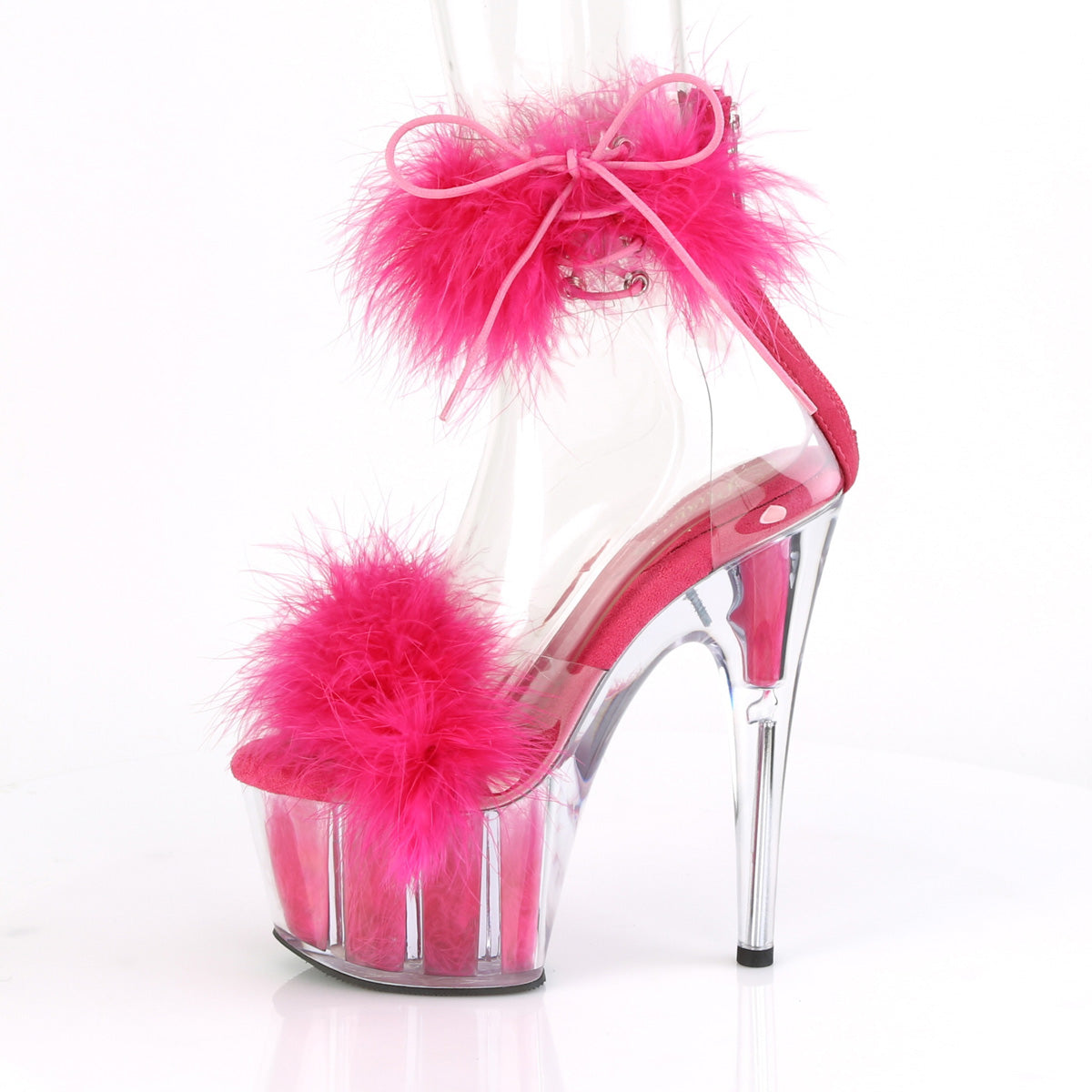 Pleaser Sandali da donna ADORE-724F CLR-H. Pelliccia rosa / h. Pelliccia rosa