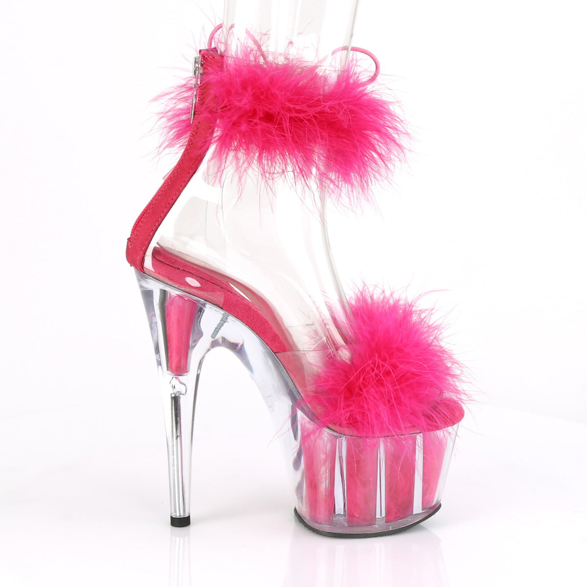 Pleaser Sandali da donna ADORE-724F CLR-H. Pelliccia rosa / h. Pelliccia rosa