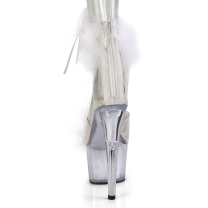 Pleaser Womens Sandals ADORE-724F Clr-Wht Fur/Wht Fur