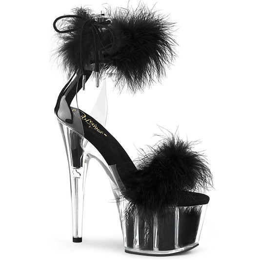 Pleaser Sandali da donna ADORE-724F CLR-BLK Pelliccia / Pelliccia BLK