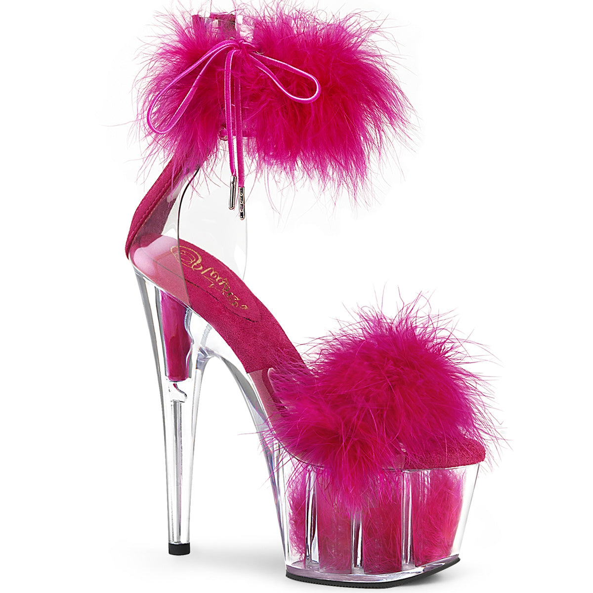 Pleaser Sandali da donna ADORE-724F CLR-H. Pelliccia rosa / h. Pelliccia rosa