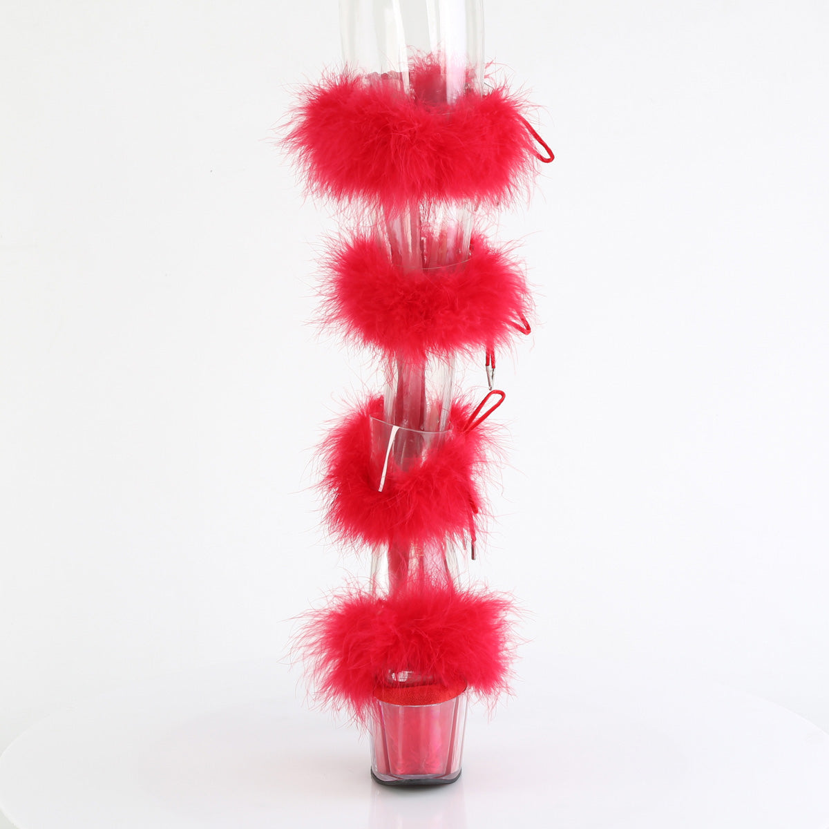Pleaser   ADORE-728f Clr-Red Fur/M