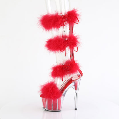 Pleaser   ADORE-728f Clr-Red Fur/M