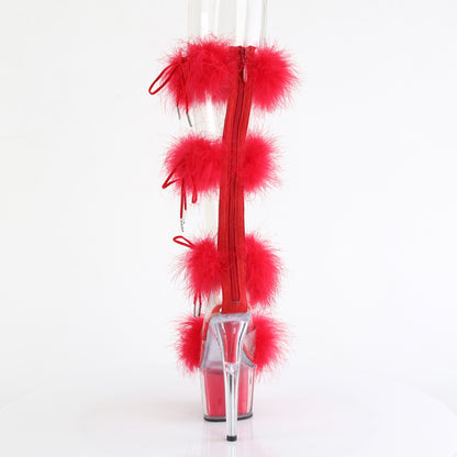 Pleaser   ADORE-728f Clr-Red Fur/M