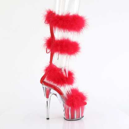 Pleaser   ADORE-728f Clr-Red Fur/M