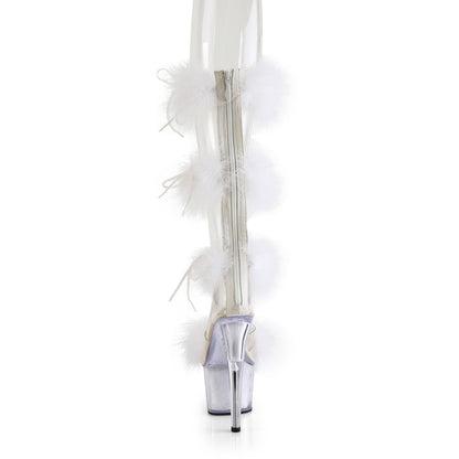 Pleaser   ADORE-728f clr-wht pelliccia/m
