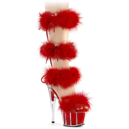 Pleaser   ADORE-728f Clr-Red Fur/M