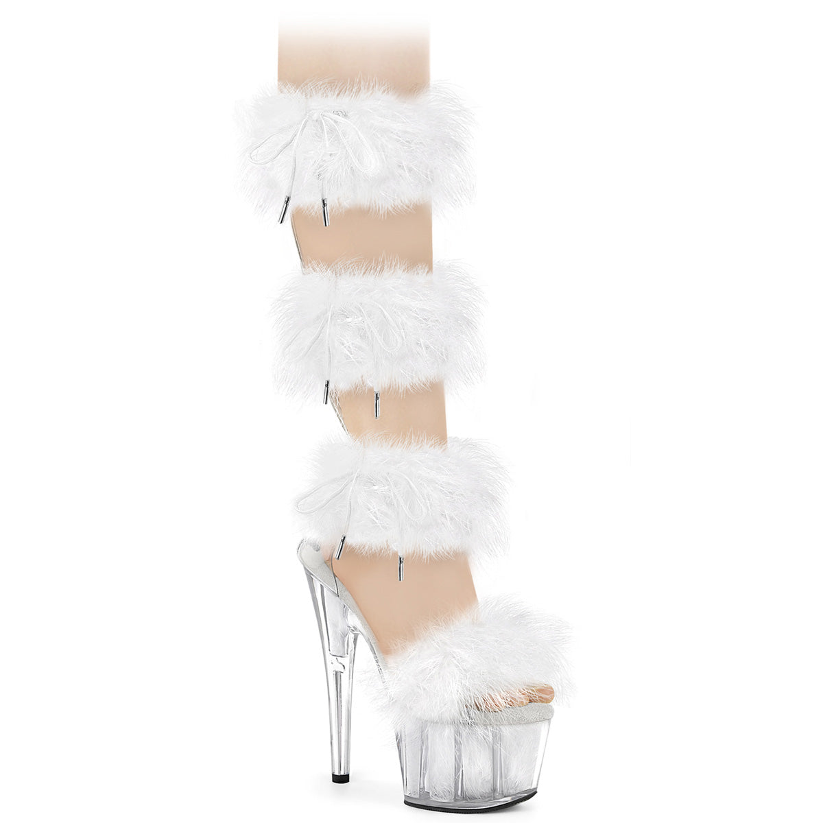 Pleaser   ADORE-728f clr-wht pelliccia/m