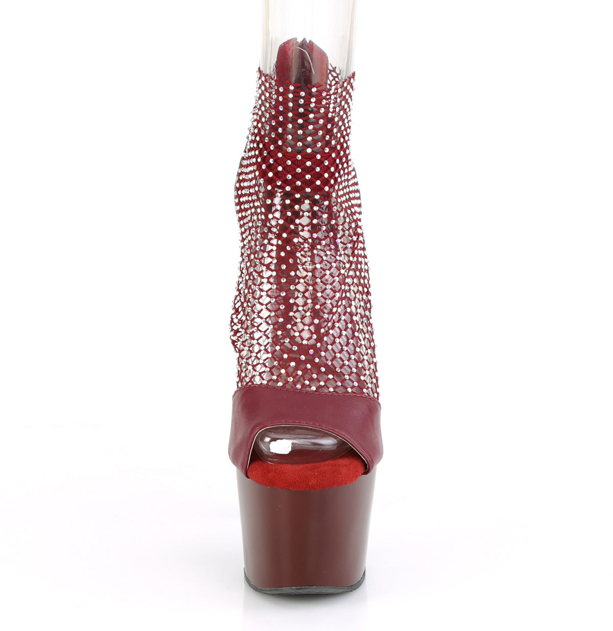Pleaser Sandali da donna ADORE-765RM Borgogna F.Leather-RS Mesh / Borgogna opaca