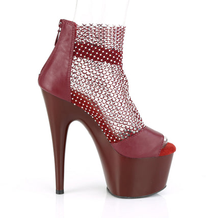 Pleaser Sandali da donna ADORE-765RM Borgogna F.Leather-RS Mesh / Borgogna opaca